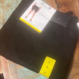 Seven7 Black Relaxed Bermuda Shorts